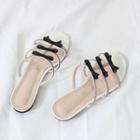 Bow-trim Slide Sandals