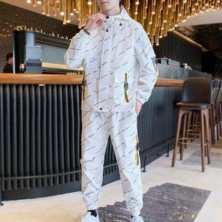 Set: Print Hooded Jacket + Cargo Joggers
