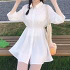 3/4-sleeve Mini Shirtdress