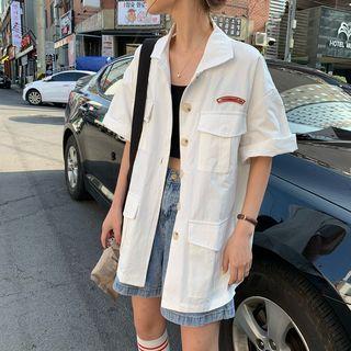 Short-sleeve Pocket Jacket White - One Size