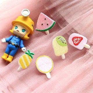 Strawberry / Orange Embroidered Brooch