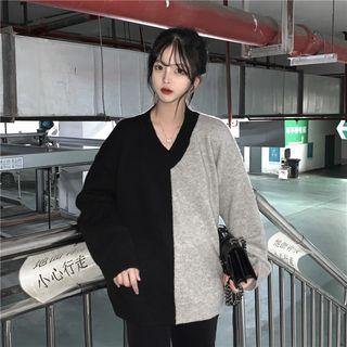 Asymmetric Sweater Black & Gray - One Size