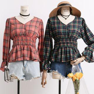 V-neck Peplum Top
