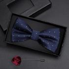 Set: Dotted Bow Tie + Rose Brooch As Shown In Figure - One Size