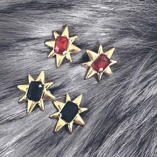Gemstone Star Earrings
