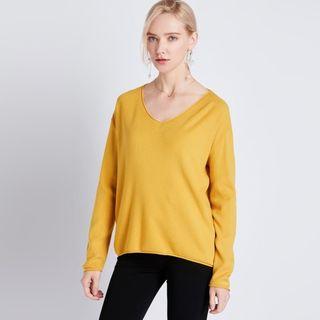 V Neck Plain Sweater
