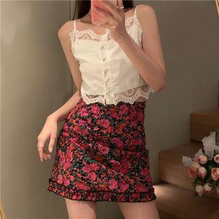 Camisole Top / Floral Print Skirt