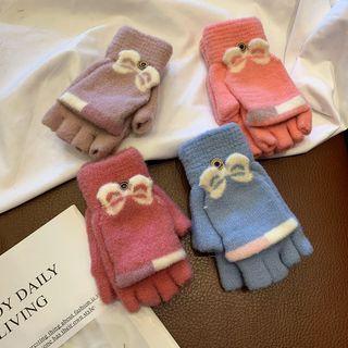 Bow Two-way Fingerless Gloves