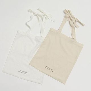 Lettered Linen Shopper Bag