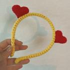 Heart Yarn Headband Red & Yellow - One Size