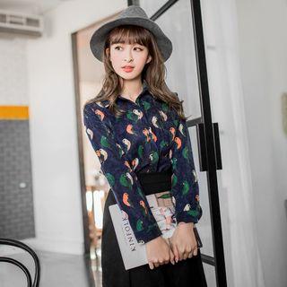 Corduroy Printed Blouse