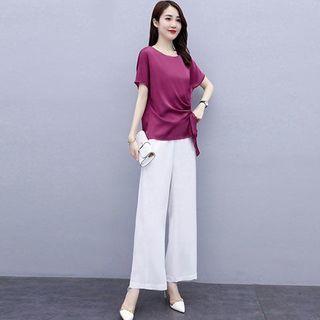Set: Short-sleeve T-shirt + Boot-cut Pants
