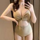 Wrap Cut-out Swimsuit