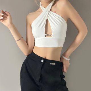 Halter Cutout Crop Top