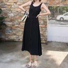 Wide-strap Open Back Chiffon Dress