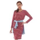 Long-sleeve Elastic-waist Dress
