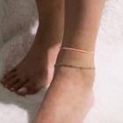 Set: Bead Anklet 0569 - White - One Size