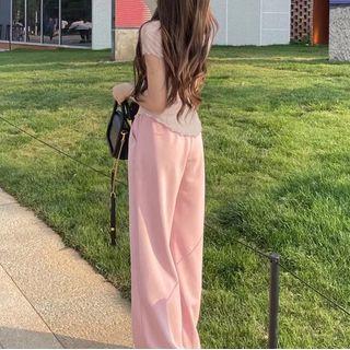 Short-sleeve Top / Wide Leg Pants / Set