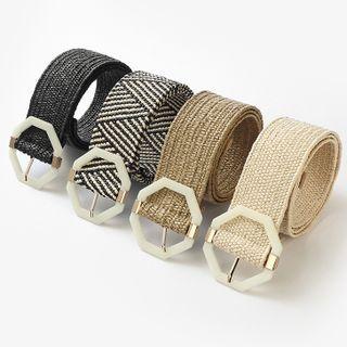 Faux Straw Woven Belt