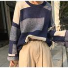 Patterned Sweater Dark Blue - One Size