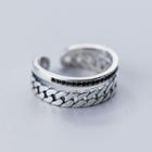 925 Sterling Silver Rhinestone Layered Open Ring S925 Silver - As Shown In Figure - One Size