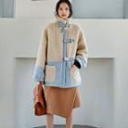Faux Shearling Color Panel Jacket