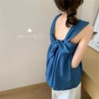 Open-back Camisole Top Blue - One Size