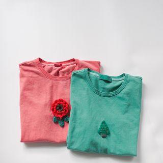 Flower/tree Applique Short-sleeve Tee