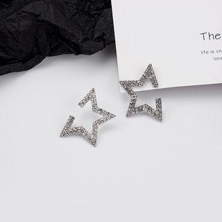 Rhinestone Star Earring 1 Pair - E2664 - As Shown In Figure - One Size