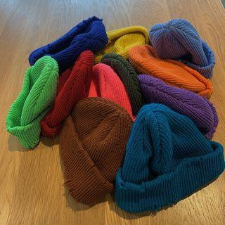 Retro Wool Knit Solid Color Hat