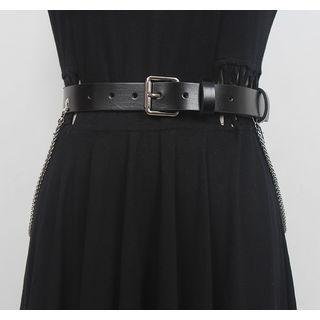 Chain Plain Belt Black - One Size