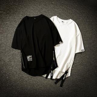 Short-sleeve Zip-side Top