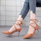 Pointed High Heel Lace-up Sandals