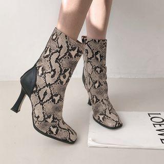 High-heel Python Short Boots