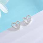 925 Sterling Silver Heart Earring 1 Pair - Earring - One Size