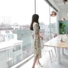 Balloon-sleeve Floral Print Dress