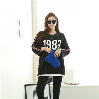 1983 Raglan-sleeve Contrast-trim Sweatshirt