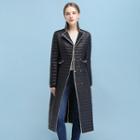 Contrast Piping Padded Coat
