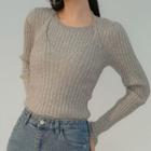 Plain Mock Two Piece Knitted Skinny Top
