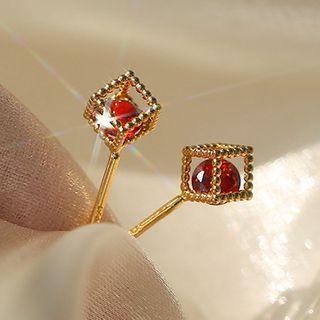 925 Sterling Silver Caged Bead Earring As Shown In Figure - One Size