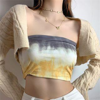Tie Dye Tube Top / Cropped Open Cardigan