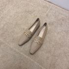 Pointed Metal Accent Loafers