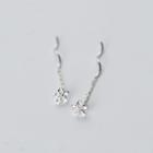 Flower Swirl Sterling Silver Ring 1 Pair - Threader Earring - Silver - One Size