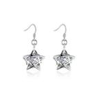 Simple Fashion Hollow Star Cubic Zirconia Earrings Silver - One Size