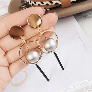 Ball And Disc Dangling Earrings