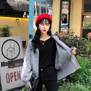 V-neck Argyle Knit Cardigan