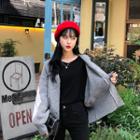 V-neck Argyle Knit Cardigan