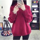 Mock-turtleneck Melange Sweater