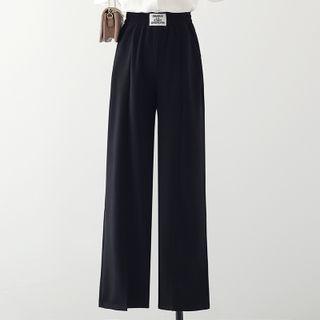 High-waist Embroider Wide Leg Pants