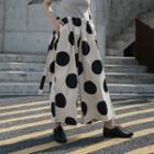 Dotted Cropped High-waist Pants Almond - One Size